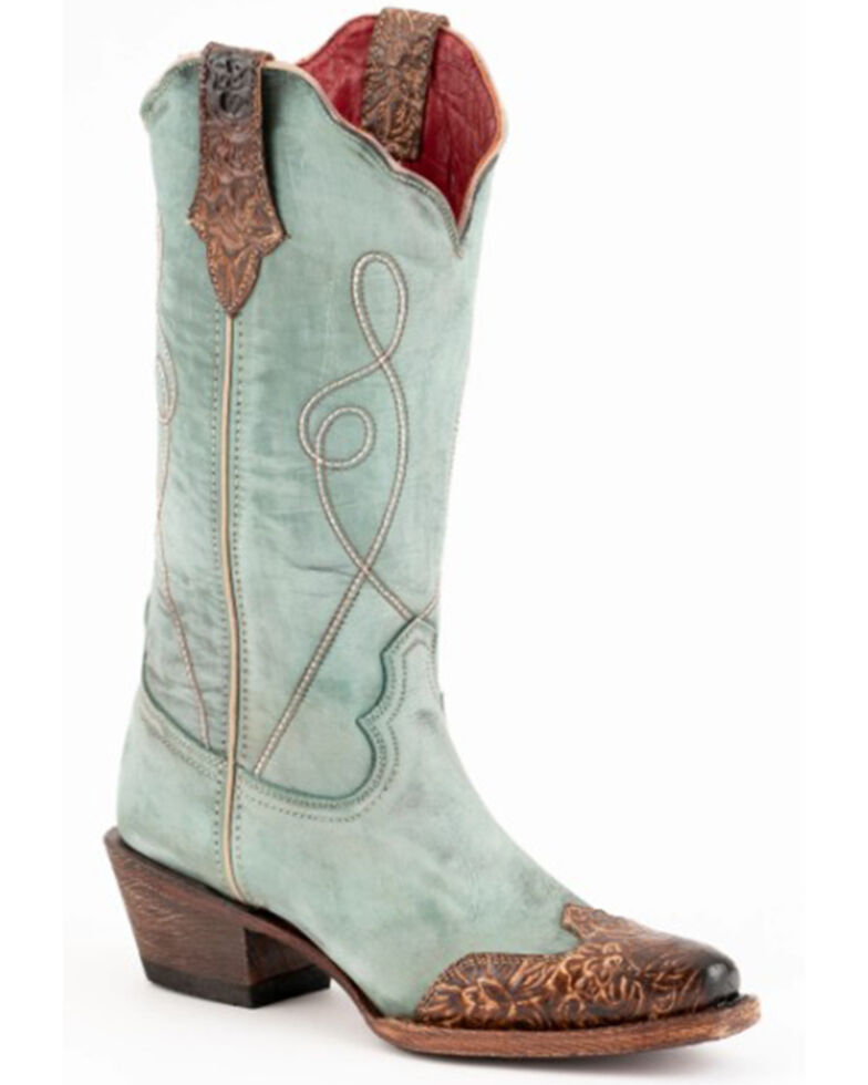 Ferrini Women's Madison Dusty Western Boots - Snip Toe, Blue, hi-res