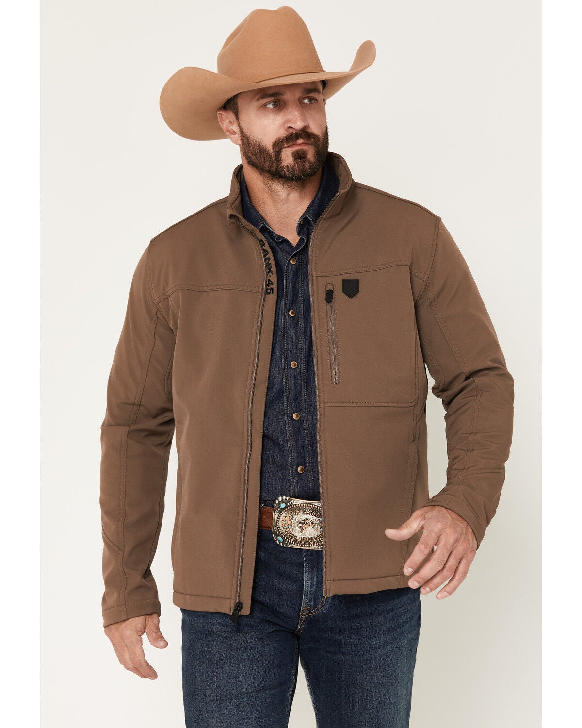 RANK 45&reg; Men's Richwood Softshell Jacket, Brown, hi-res