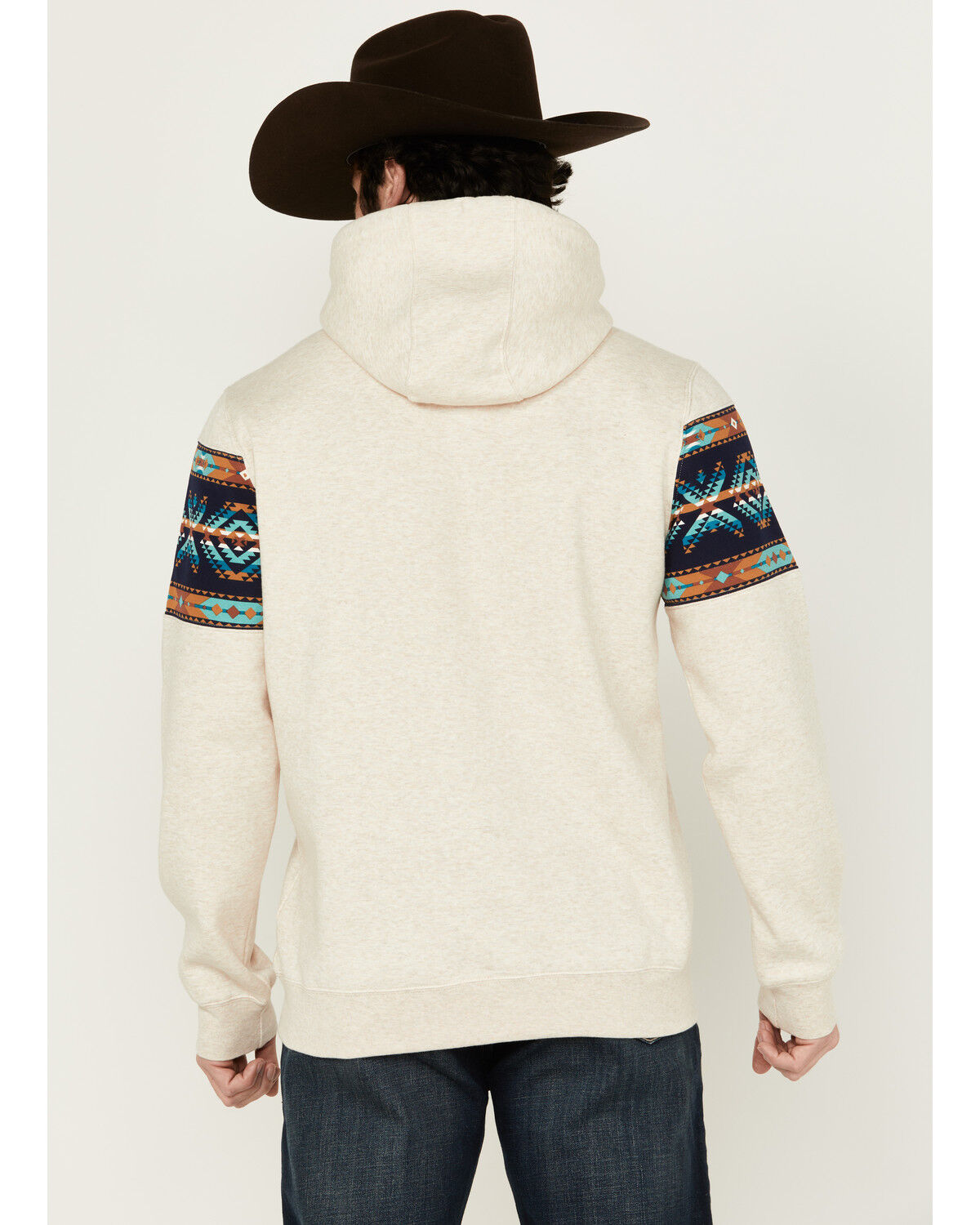 Image #4 - RANK 45® Men's Sworn Border Print Hooded Sweatshirt, Ivory, hi-res