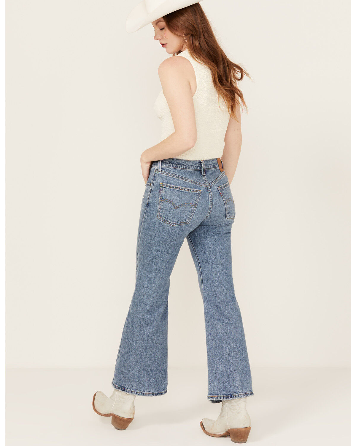 Image #3 - Levi's Women's Medium Wash Middy Ankle Flare Stretch Denim Jeans, Medium Wash, hi-res