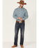 Cody James Core Men's Workforce Floral Print Long Sleeve Button-Down Western Shirt , Blue/white, hi-res