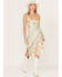 En Creme Women's Floral Print Tie Back Sleeveless Dress, Ivory, hi-res