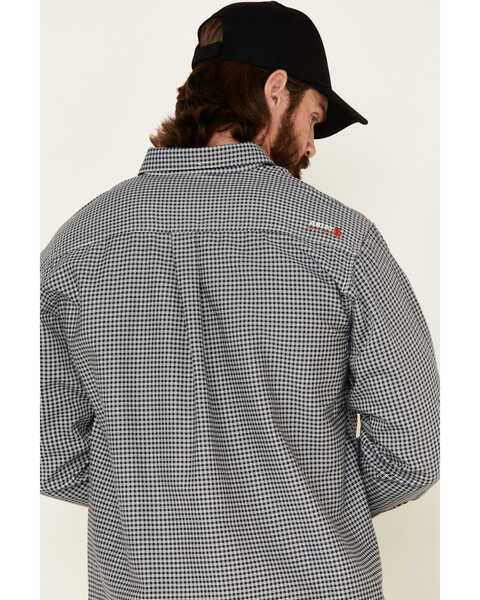 Image #6 - Ariat Men's FR Check Long Sleeve Work Shirt, Blue, hi-res
