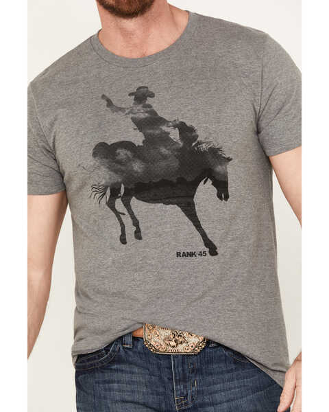 Image #3 - RANK 45® Men's Bucking Horse Short Sleeve Graphic T-Shirt, Grey, hi-res