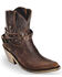 Image #1 - Liberty Black Women's Volcano Brass Studded Harness Booties - Pointed Toe , Brown, hi-res