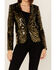 Image #3 - Any Old Iron Women's Sequin Scale Blazer Jacket, Gold, hi-res