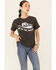 Miss Me Women's Dibs On The Cowboy Graphic Short Sleeve Tee , Charcoal, hi-res
