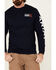 Ariat Men's FR Logo Crew Neck Long Sleeve Shirt, Navy, hi-res