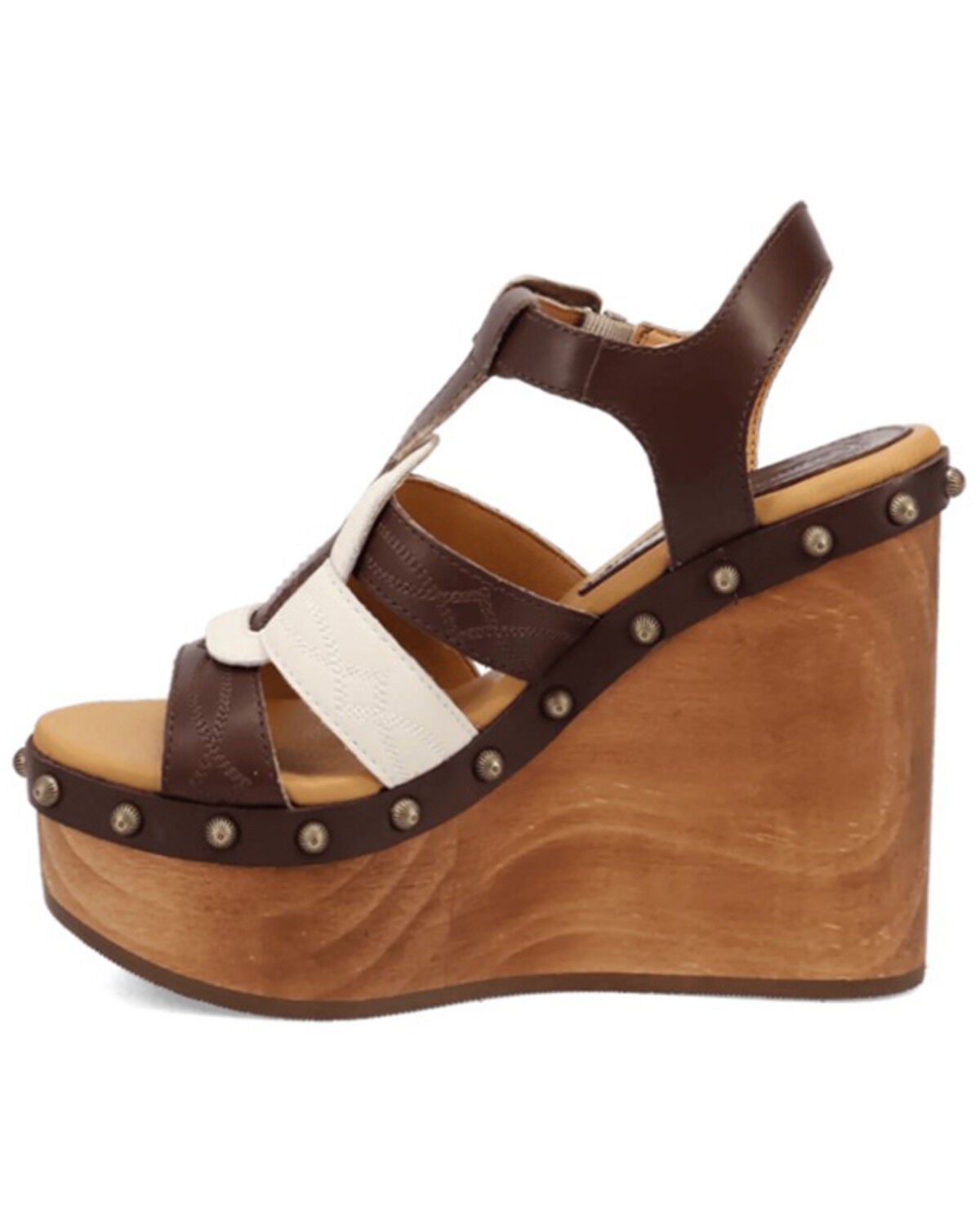 Image #3 - Dingo Women's Cosmo Wooden Sandals, Brown, hi-res