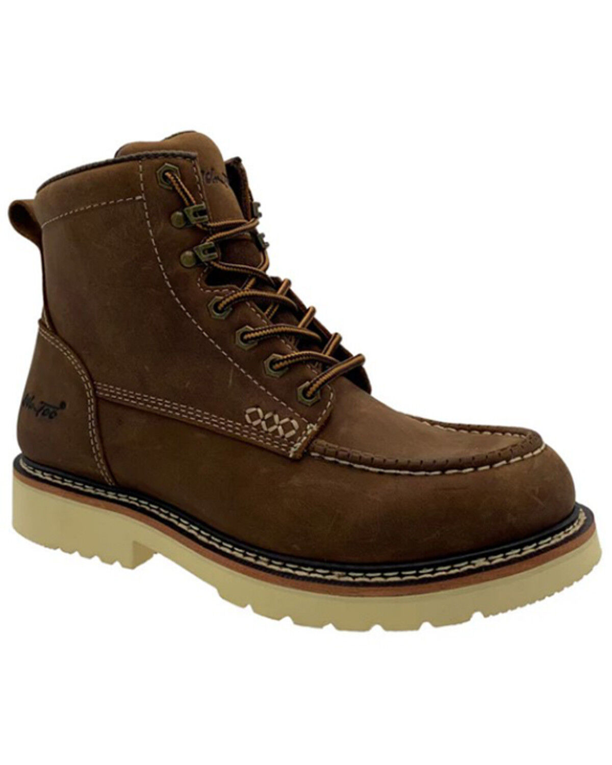 Image #1 - AdTec Men's 6" Apex Moc Work Boots - Soft Toe, Brown, hi-res