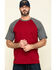 Hawx Men's Red Midland Short Sleeve Baseball Work T-Shirt - Tall , Red, hi-res