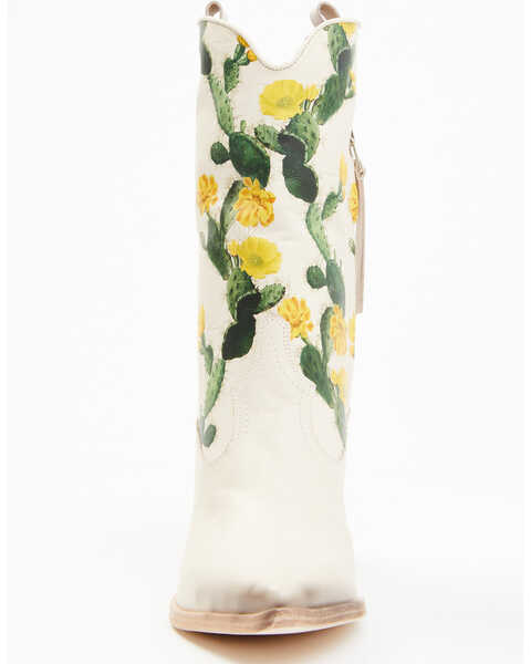 Image #4 - Golo Shoes Women's Cactus Graphic Western Boot - Pointed Toe , Off White, hi-res