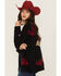 Image #2 - Rodeo Quincy Women's Horse Rose Cardigan, Black, hi-res