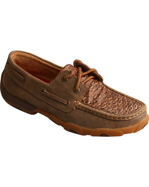 Twisted X Women's Brown Fish Scale Driving Mocs - Moc Toe, Multi, hi-res