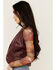Image #2 - Revel Women's Solid Faux Leather Vest, Burgundy, hi-res
