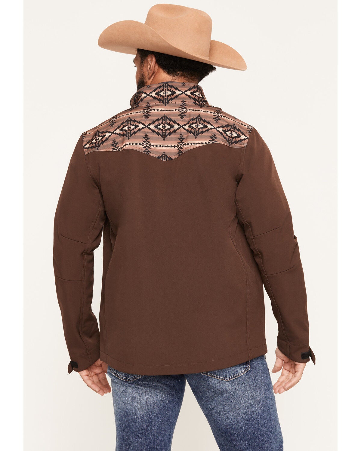 Image #4 - RANK 45&reg; Men's Fairfield Southwestern Yoke Softshell Jacket, Coffee, hi-res