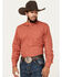 Image #2 - Cinch Men's Geo Print Long Sleeve Button-Down Western Shirt, Red, hi-res