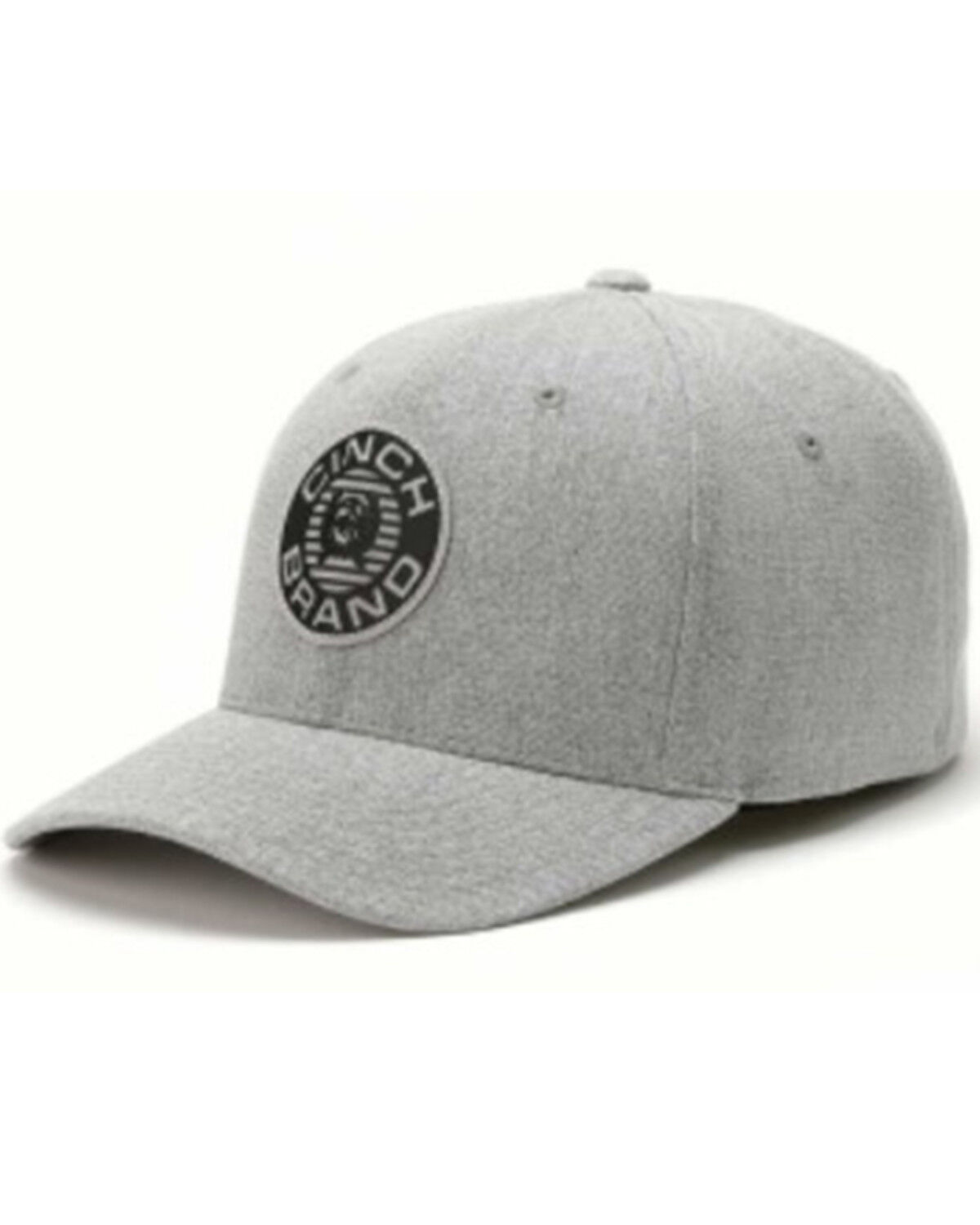 Image #1 - Cinch Men's Logo Patch Ball Cap, Heather Grey, hi-res