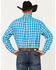 Image #4 - George Strait by Wrangler Men's Plaid Print Button Down Western Shirt , Blue, hi-res