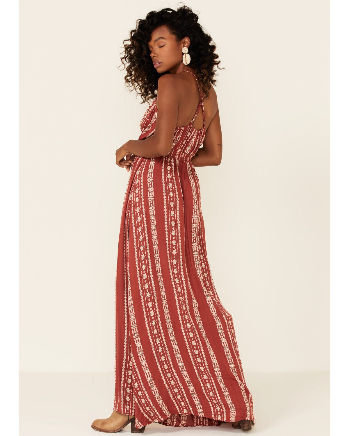 Angie Women's Floral Stripe Maxi Dress 