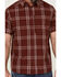 Image #3 - Brothers and Sons Men's Large Plaid Short Sleeve Button-Down Western Performance Shirt, Red, hi-res
