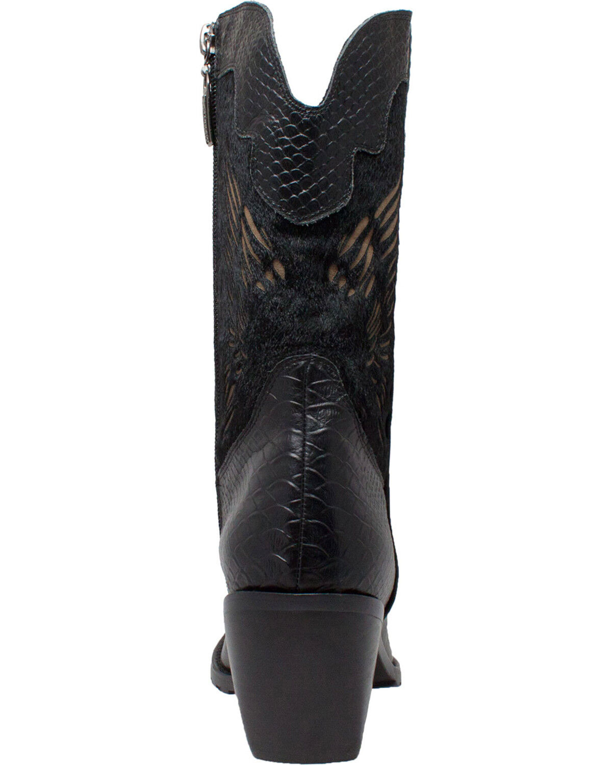 Image #5 - AdTec Women's 11" Laser Eagle Biker Boots, Black, hi-res