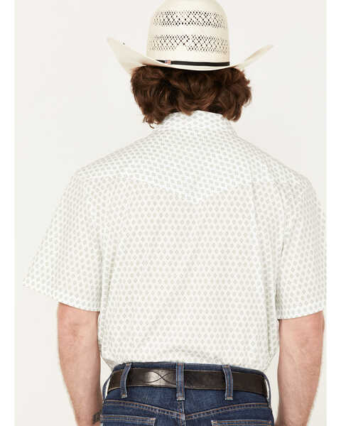 Image #4 - Gibson Men's Geo Fun Geo Print Snap Western Shirt , Cream, hi-res