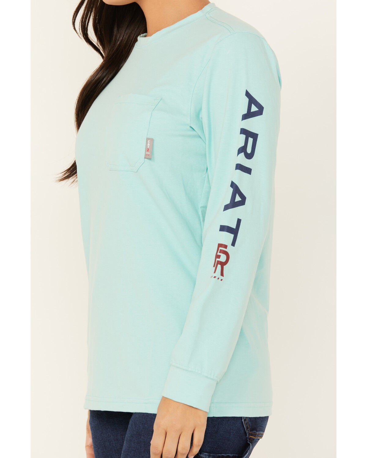 Image #3 - Ariat Women's FR Stretch Logo Long Sleeve Work Shirt, , hi-res