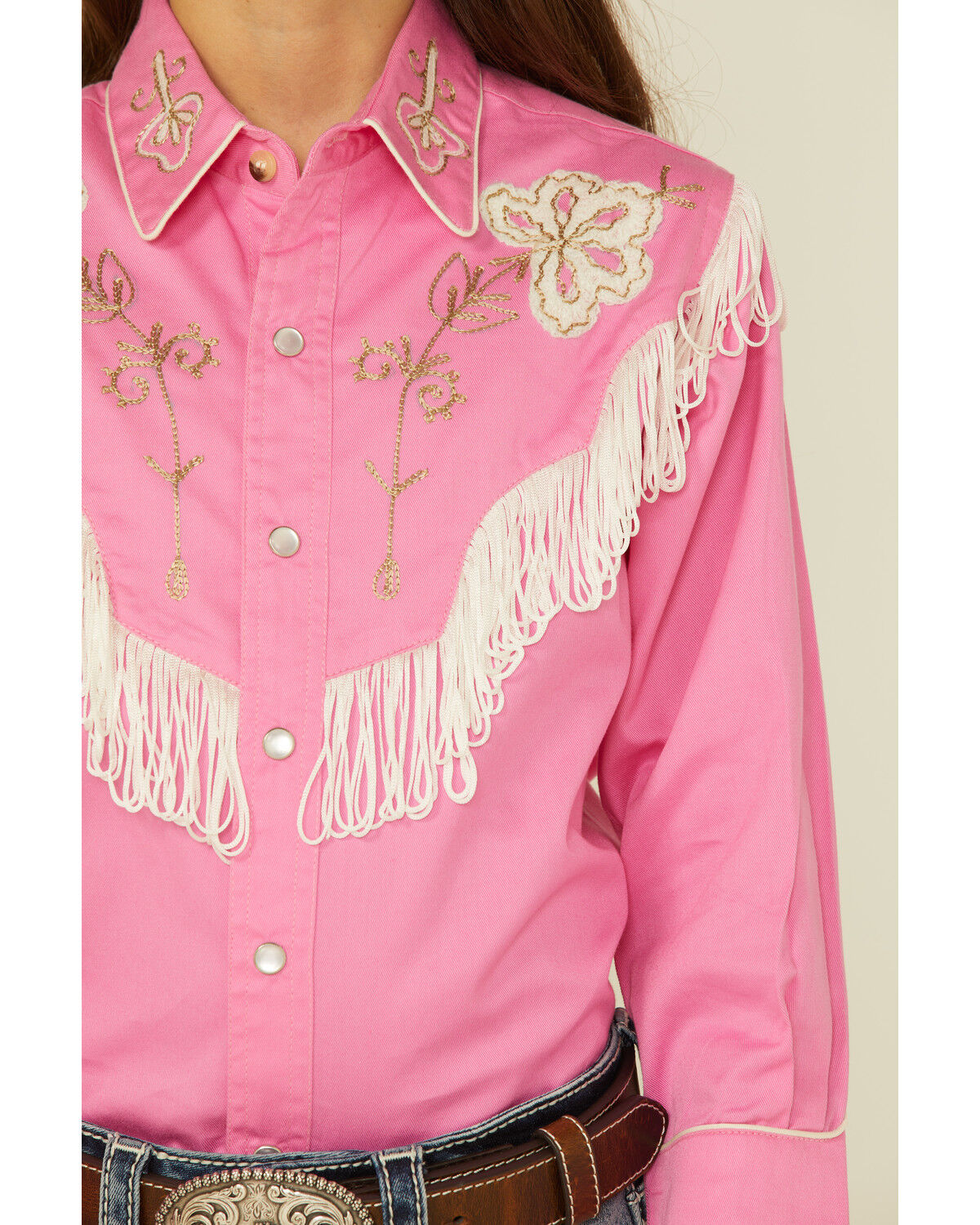 売れ筋がひ贈り物！ Rockmount Ranchwear Long Fringe Vintage Embroidered Girls' トップス