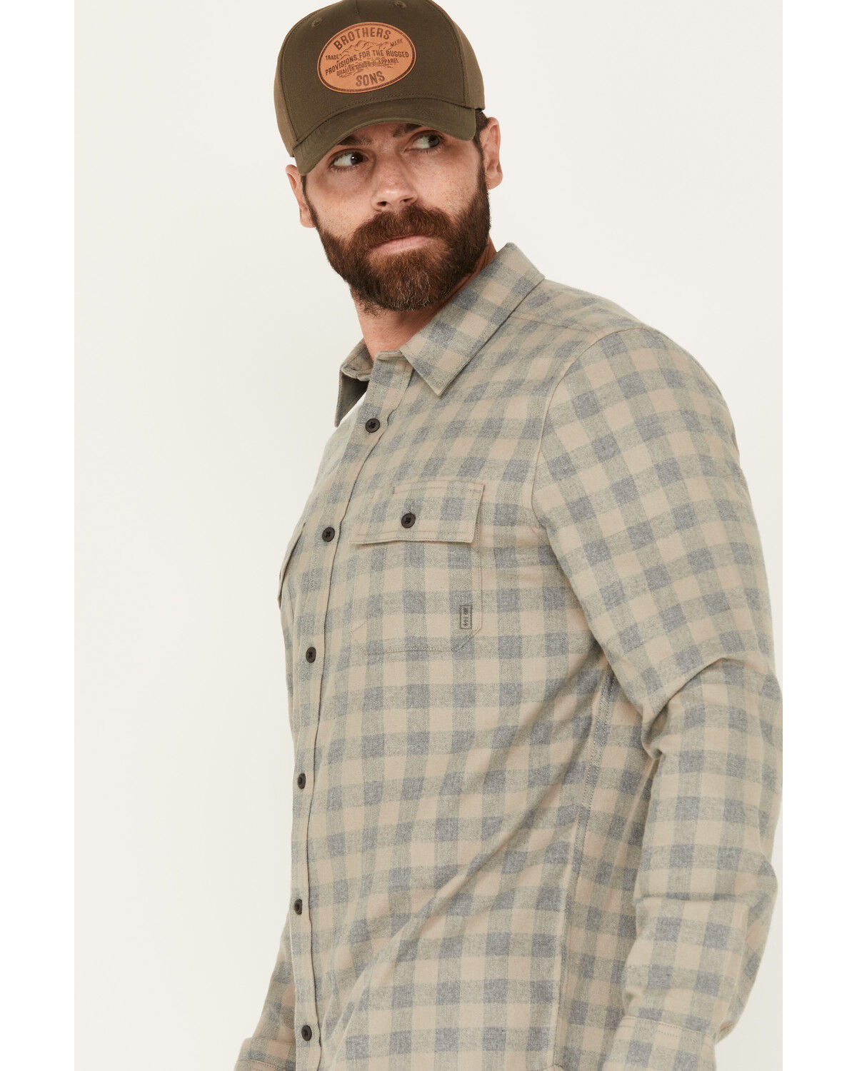 Image #2 - Brothers and Sons Men's Briscoe Everyday Plaid Print Long Sleeve Button Down Flannel Shirt, Steel, hi-res