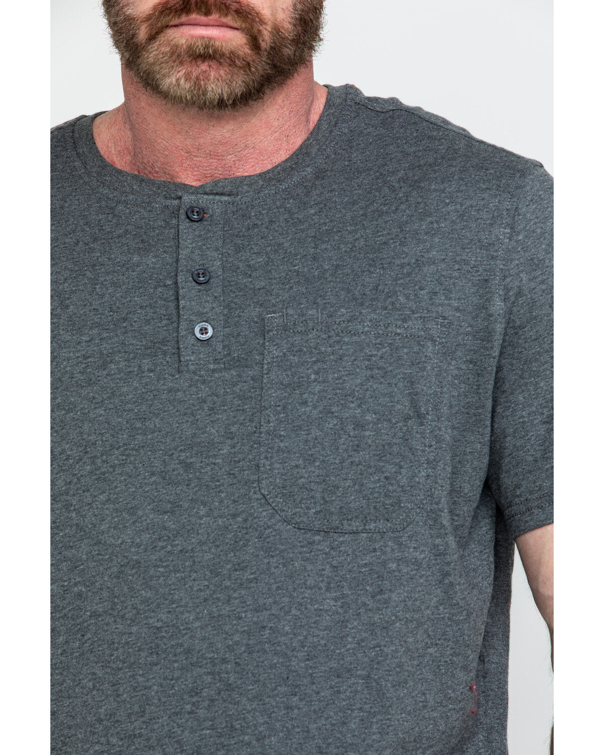 Image #4 - Hawx Men's Pocket Henley Short Sleeve Work T-Shirt, Charcoal, hi-res