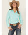 Image #1 - Ariat Women's Boot Barn Exclusive Solid Kirby Long Sleeve Button-Down Stretch Western Shirt, Blue, hi-res