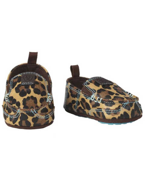 Ariat Infant-Girls' Lil Stomper Natalie Leopard Print Slip-On Shoes, Brown, hi-res