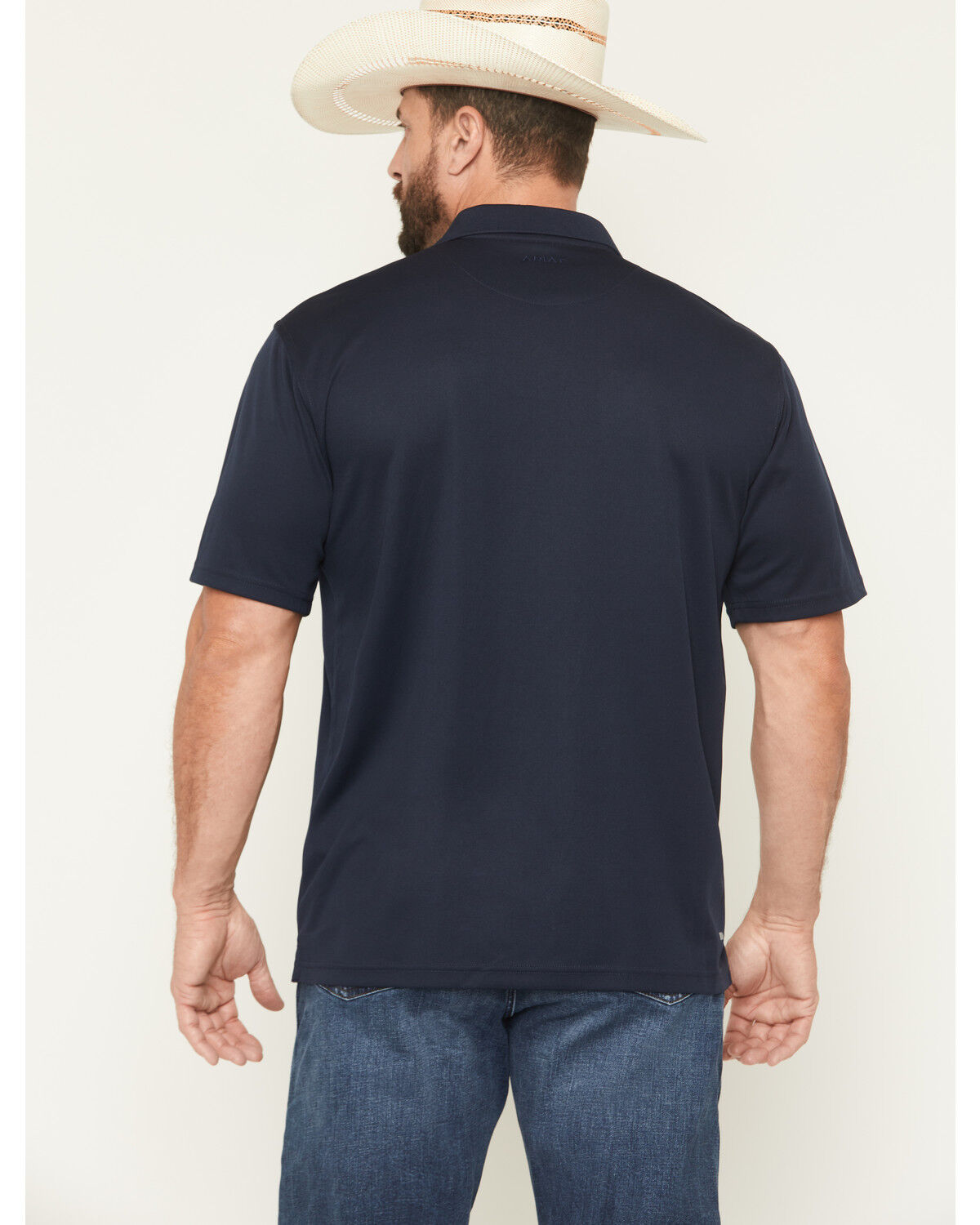 Image #4 - Ariat Men's Tek Short Sleeve Polo Shirt, Navy, hi-res