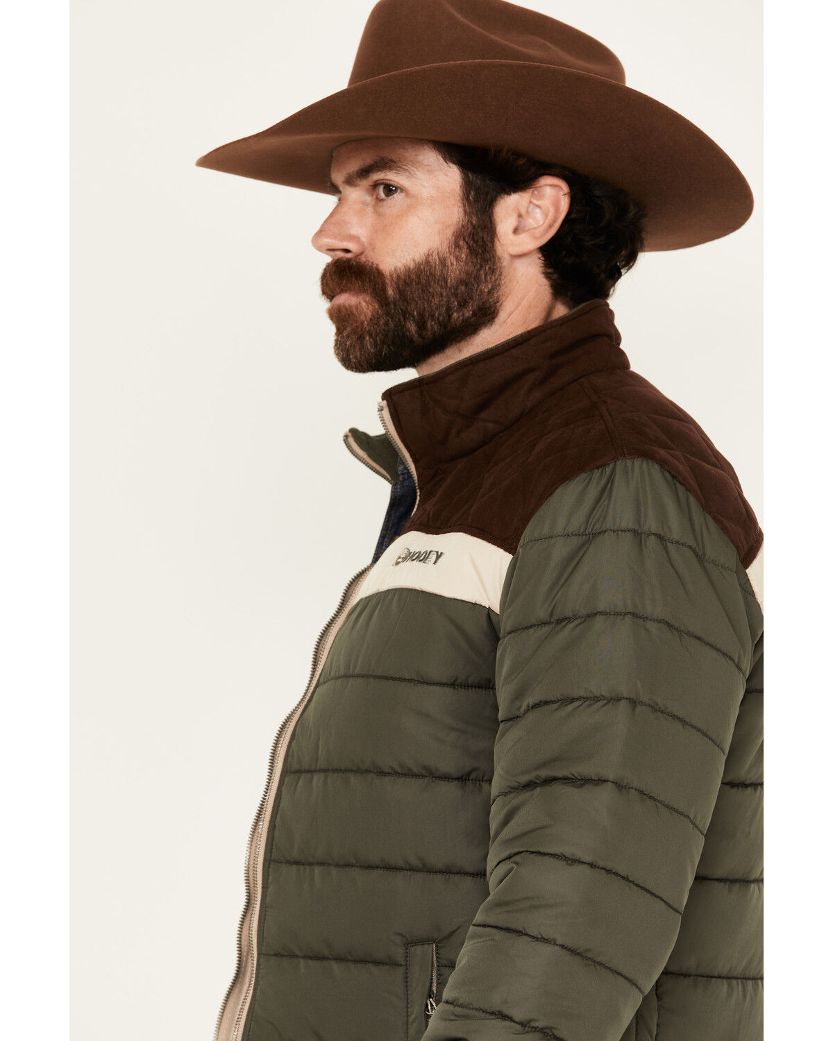 Image #2 - Hooey Men's Colorblock Packable Puffer Jacket, Olive, hi-res