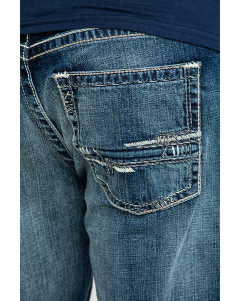 Image #5 - Ariat Men's M5 Lennox Stretch Stackable Slim Straight Jeans , Blue, hi-res