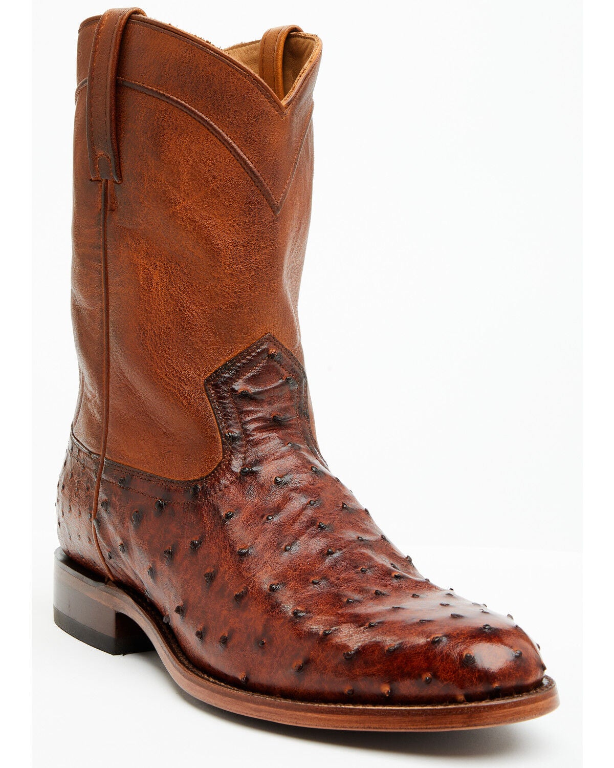 Cody James Black 1978&reg; Men's Carmen Exotic Full-Quill Ostrich Roper Boots - Round Toe, Cognac, hi-res