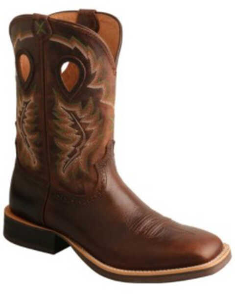 Twisted X Men's Brown Ruff Stock Western Boots - Square Toe, Dark Brown, hi-res