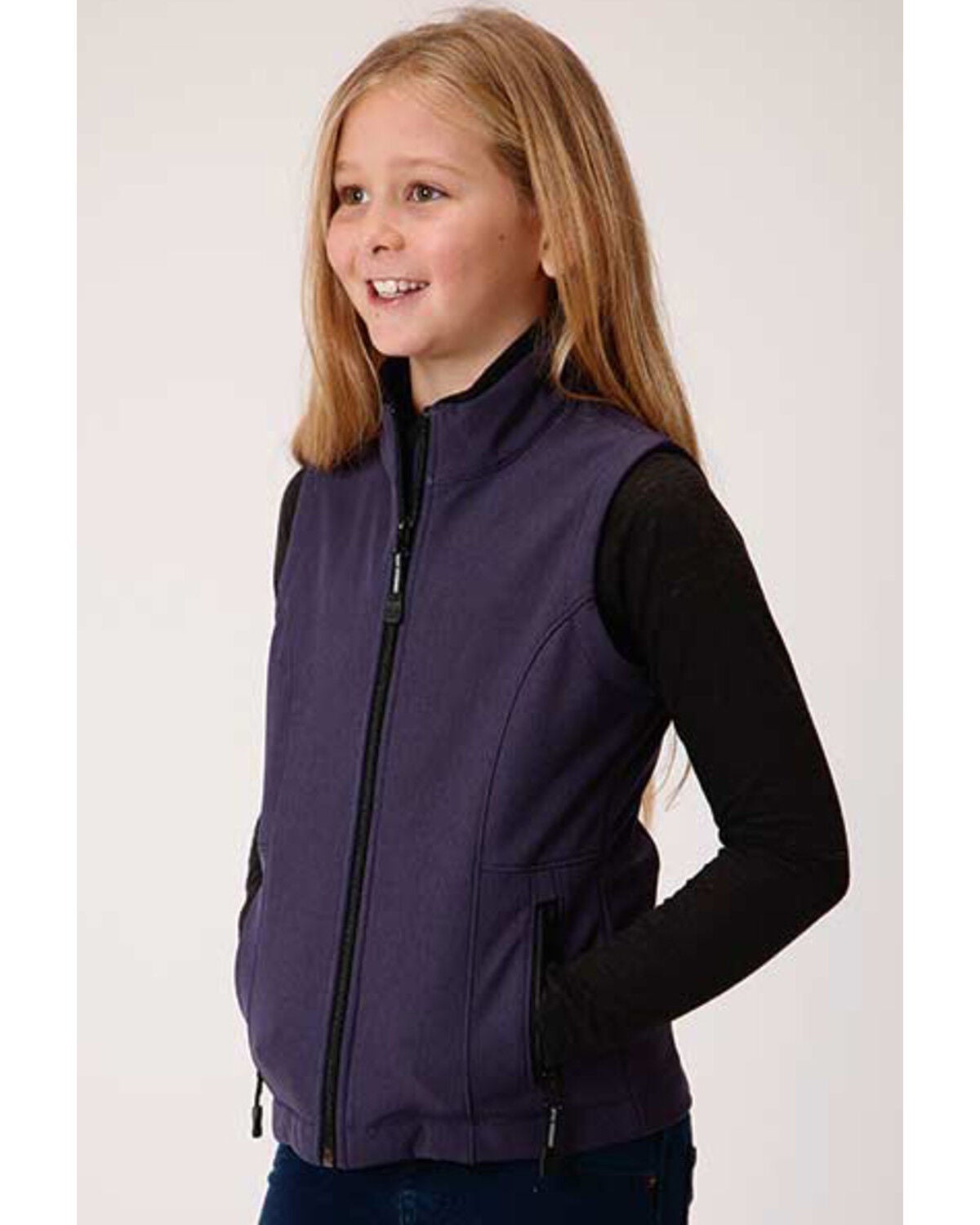 Image #1 - Roper Girls' Softshell Fleece Vest, , hi-res