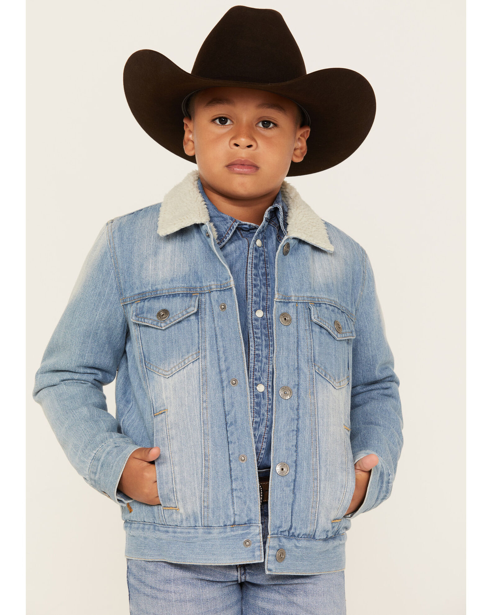 Washing sherpa cheap denim jacket