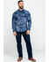 Image #6 - Rock & Roll Denim Men's Spray Washed Satin Plaid Long Sleeve Western Shirt, Blue, hi-res