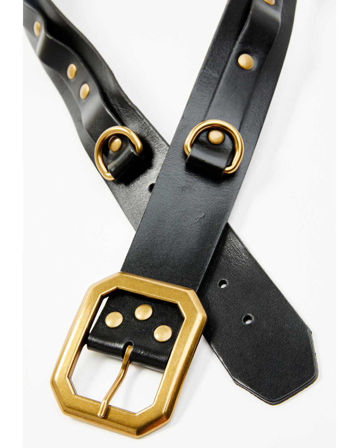 Image #2 - Brothers and Sons Men's James Utility D-Ring Buckle Belt, Black, hi-res
