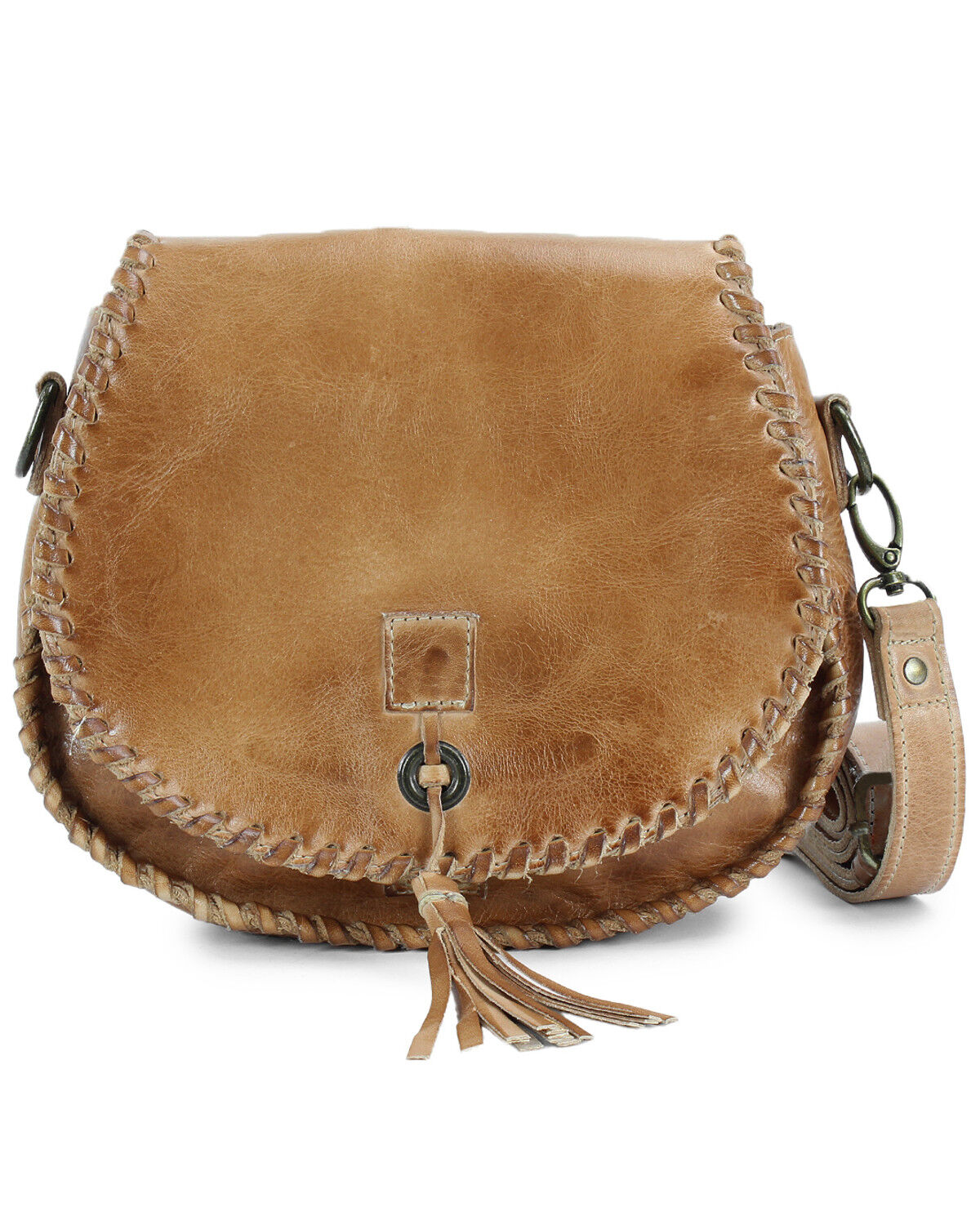 Image #1 - Bed Stu Women's Half Moon Crossbody Bag, Distressed Brown, hi-res