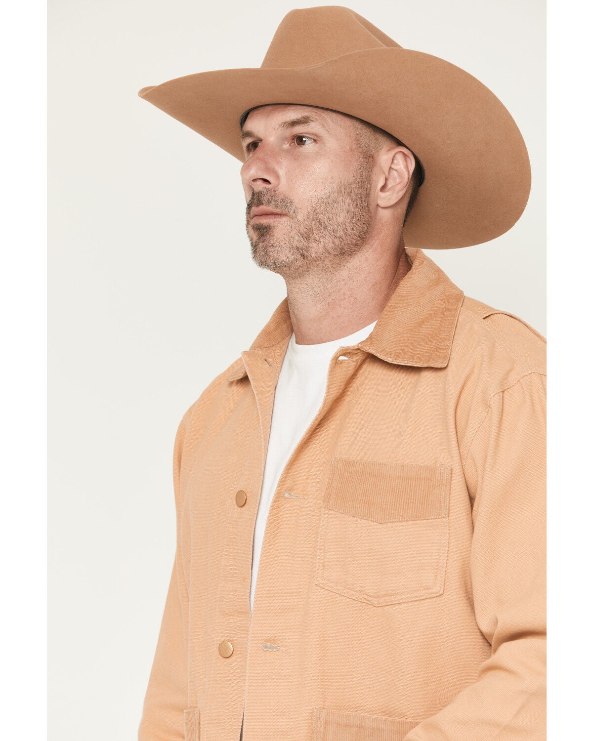 Image #2 - Outback Trading Co Men's Cowboy Brush Canvas Button-Down Jacket, Camel, hi-res
