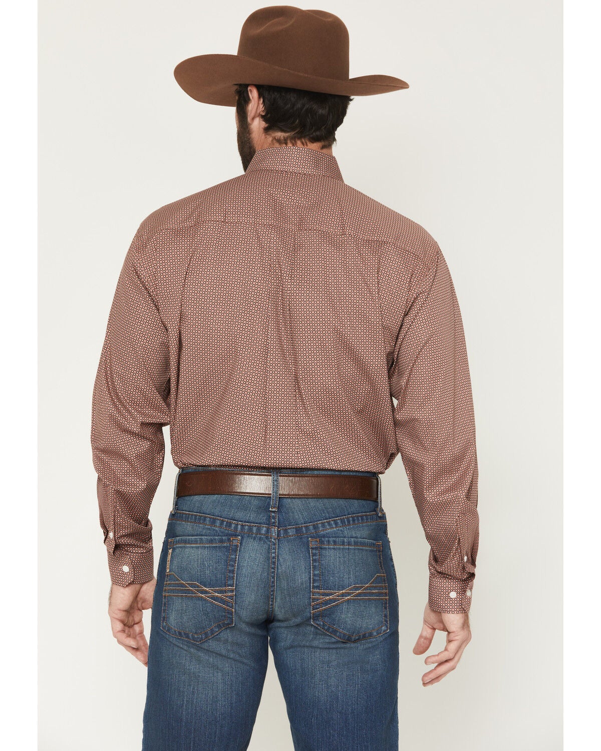 Image #4 - Cinch Men's Geo Print Long Sleeve Button-Down Stretch Western Shirt, Pink, hi-res