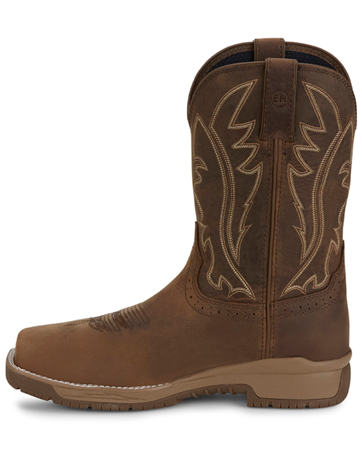 Image #3 - Justin Men's 11" Nitread Pull-On Waterproof Work Boots -Nano Composite Toe, Taupe, hi-res