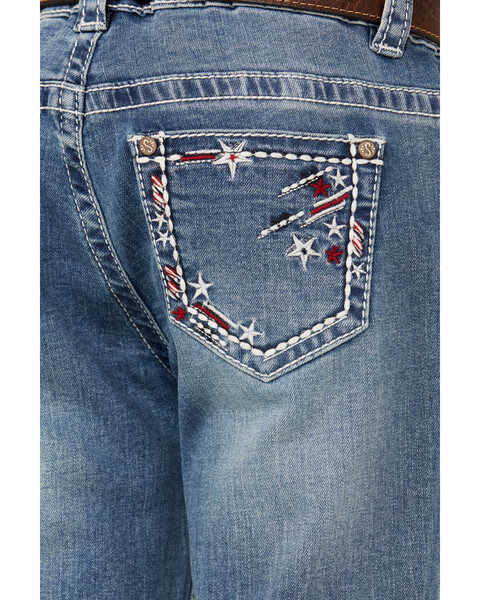 Image #2 - Shyanne Girls' Americana Stars Pocket Bootcut Jeans, Blue, hi-res