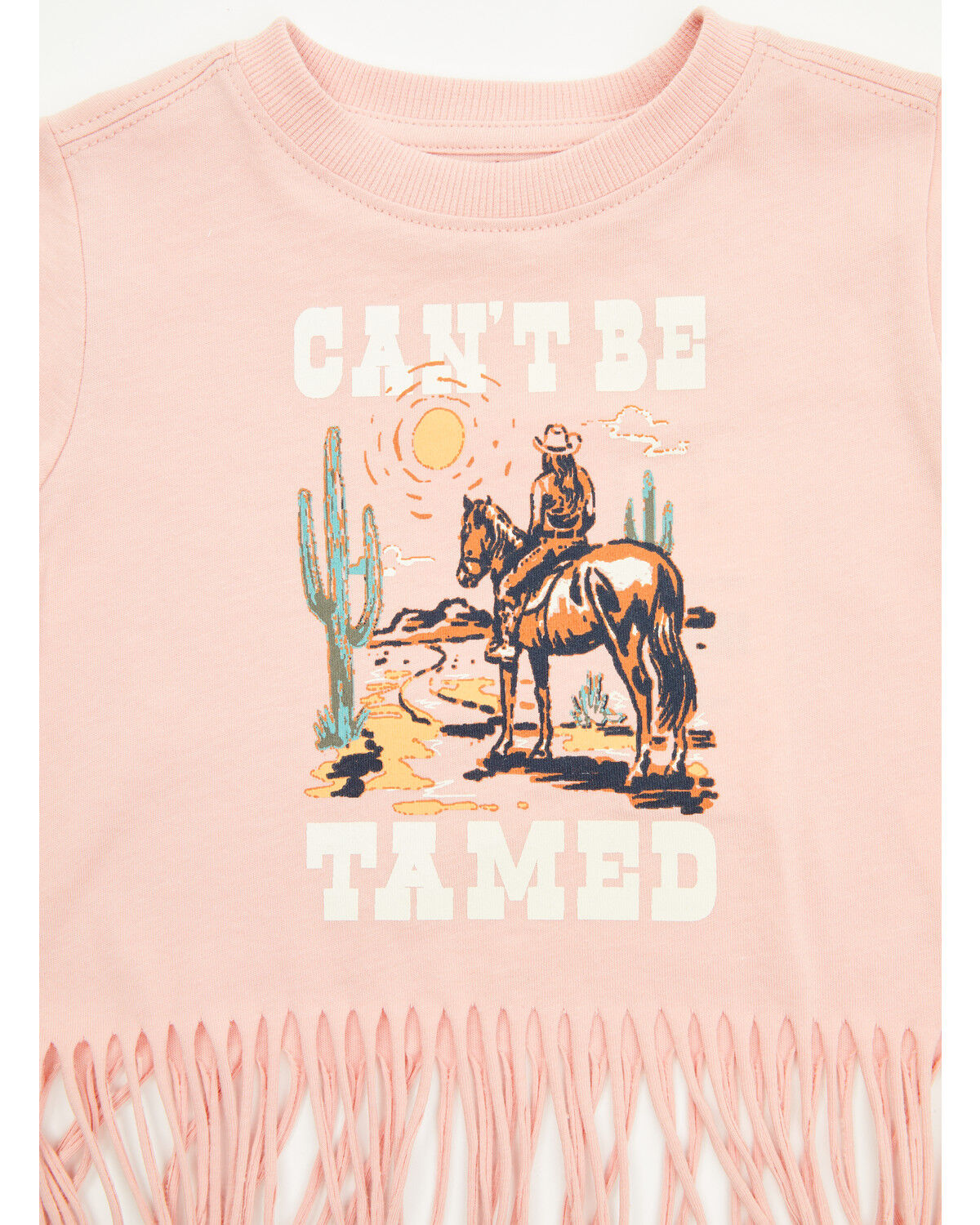 Image #2 - Shyanne Toddler Girls' Can't Be Tamed Short Sleeve Fringe Graphic Tee, Light Pink, hi-res
