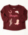Image #1 - Wrangler Toddler Girls' Conversational Long Sleeve Graphic Shirt, Burgundy, hi-res