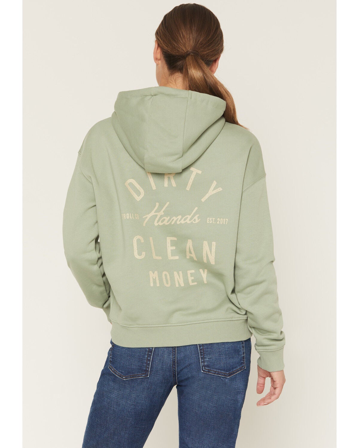 Troll Co Women's Juno Graphic Hoodie, Sage, hi-res